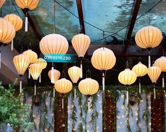 Buyer choose color 52 cm 1 pcs Hoi An bamboo silk lanterns  20'' for garden decorating