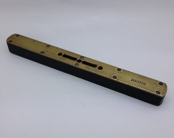 Victorian c.1880 Brass Mounted Ebony 10 1/2in Temple & Co Spirit Level