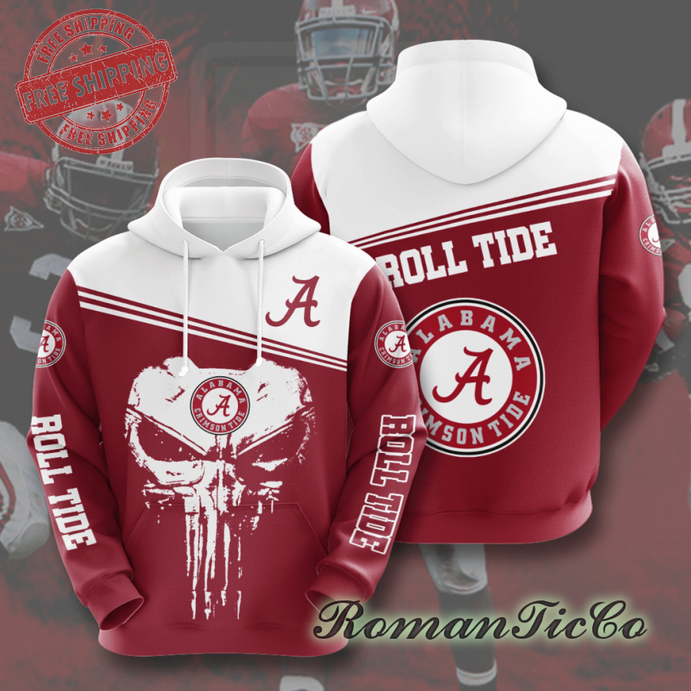 Alabama Full Printing Hoodie Alabama Pullover Alabama All Etsy