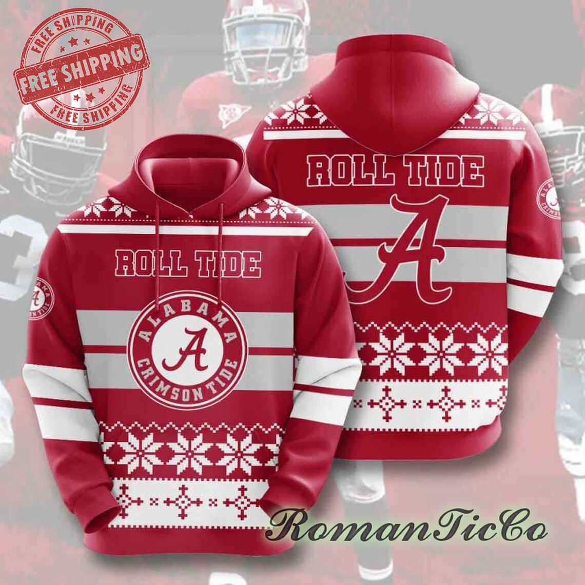 Alabama Full Printing Hoodie Alabama Pullover Alabama All Etsy