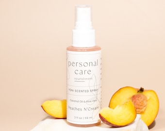 Peaches N' Cream Yoni Spray - Peaches Scented, Flavored and Edible, Provides Moisture, Fights Odors & Tightens Skin