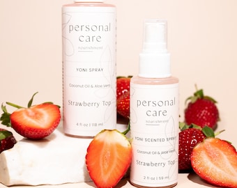 Sensational Strawberry Yoni Spray - Strawberry Scented, Flavored and Edible, Provides Moisture, Fights Odors & Tightens Skin