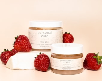 Sensational Strawberry Yoni Jelli, Scented and Edible YONI Moisturizer, Made with Aloe Vera & Sea Moss