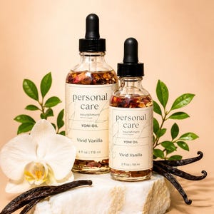 Vivid Vanilla Yoni Oil, All Natural Oils for pH balance, Odor Protection, Smooth Skin, Even Skin Tones and Combats Aging Skin.