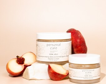Peaches N&#39; Cream Yoni Jelli, Scented and Edible YONI Moisturizer, Made with Aloe Vera & Sea Moss