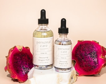 Huile de yoni de fruit du dragon dévorant, des huiles entièrement naturelles pour l'équilibre du pH, la protection des odeurs, la peau lisse, le teint uniforme et la lutte contre le vieillissement de la peau
