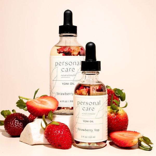 Sensational Strawberry Yoni Oil, All Natural Oils for pH balance, Odor Protection, Smooth Skin, Even Skin Tones and Combats Aging Skin.