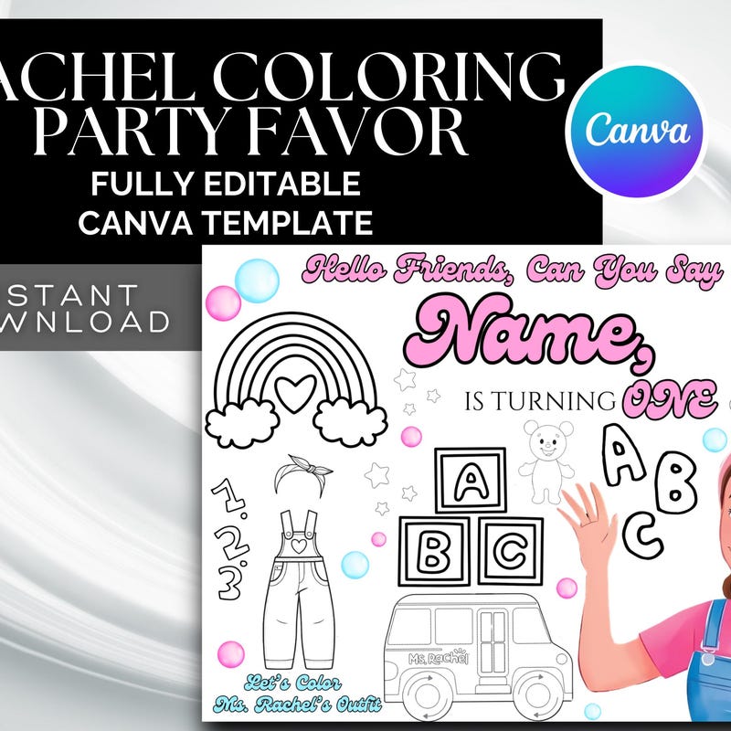 Rachel Lettering Coloring Pages Ms Rachel Coloring Pages - Etsy