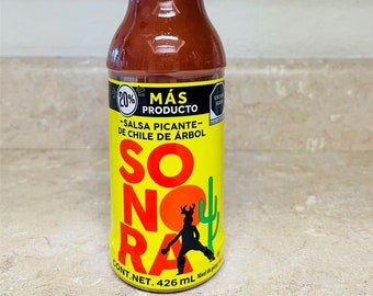 Mexican “SALSA SONORA” Hot Sauce - Salsa Picante Mexicana de Chile de Arbol