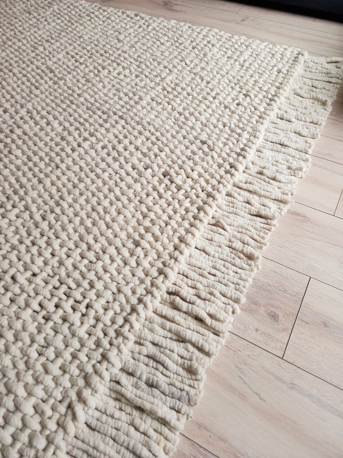 Neutral 8x10 Wool Rug for Living Room Minimalist Area Carpet Etsy