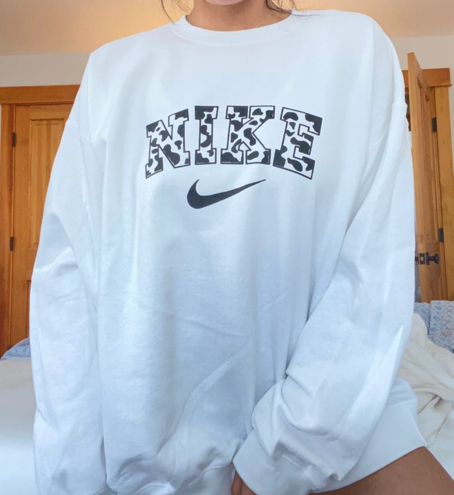 cow print crewneck