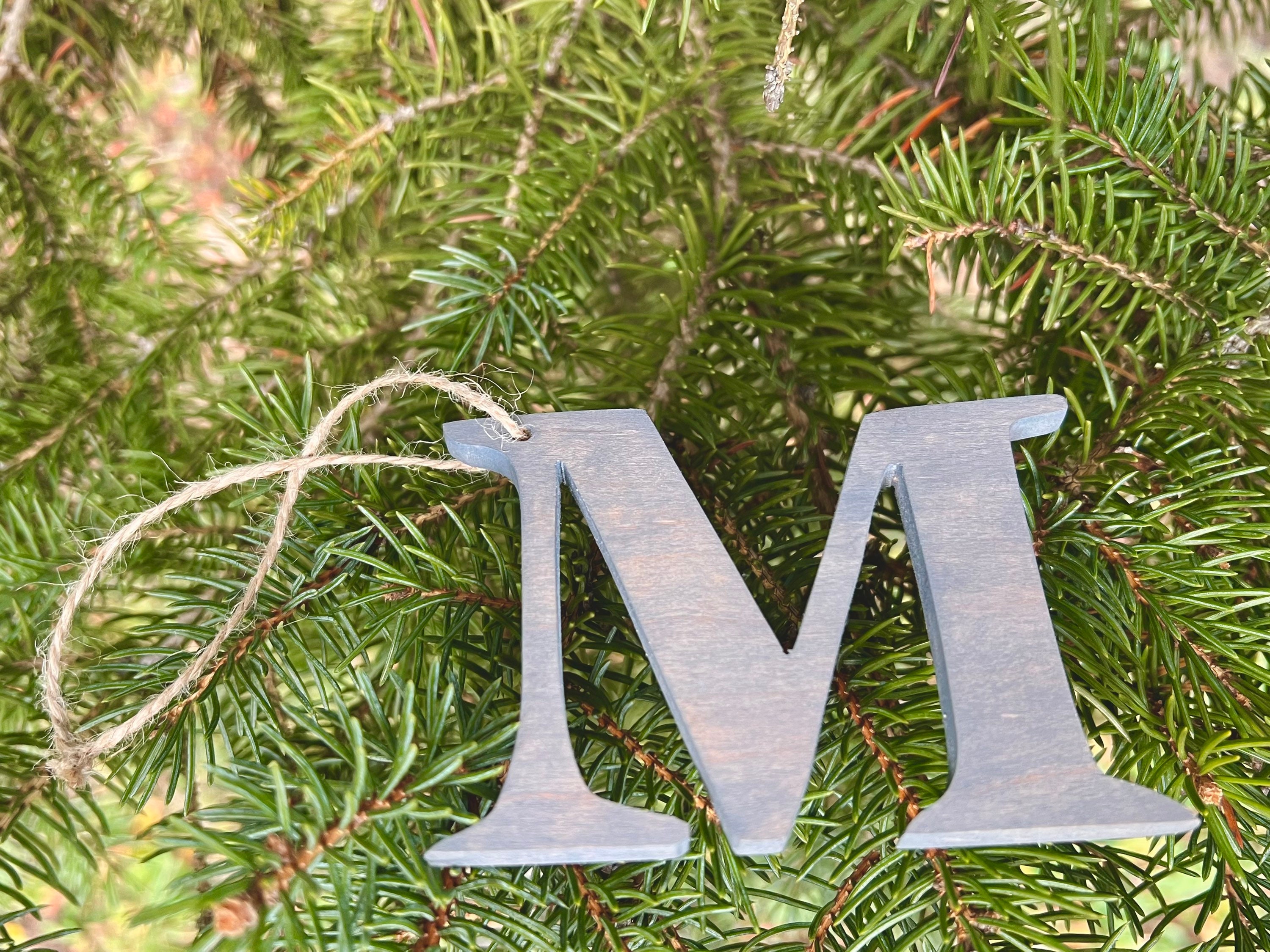 Custom Letter Ornament / Wood Letter Cut Out / Christmas Ornament ...