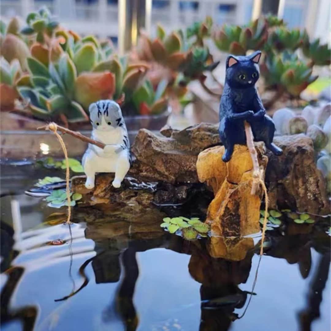 Set of 7 Japanese Fishing Cat 100 Genuine Gashapon Toys Etsy