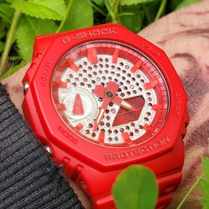 Garnet Dial G-SHOCK Casioak G-Shock Dial Modification GA-2100 G-SHOCK Mods Diamond G-Shock Custom G-Shock G-Shock Marker G-Shock Bezel Mod