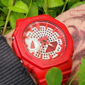 Garnet Dial G-SHOCK Casioak G-Shock Dial Modification GA-2100 G-SHOCK Mods Diamond G-Shock Custom G-Shock G-Shock Marker G-Shock Bezel Mod