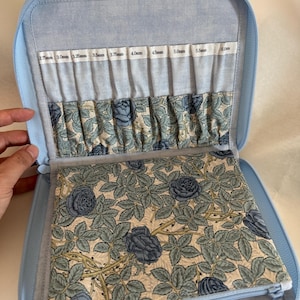 Night Rose Handmade Knitting Needle Case, Designer Fabric | Gift for Knitters