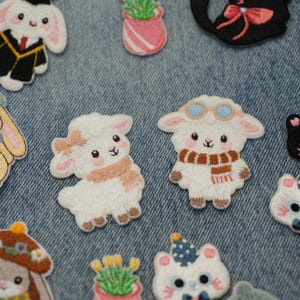 Cute Embroidery Lamb Patch | Stick On Lamb Applique