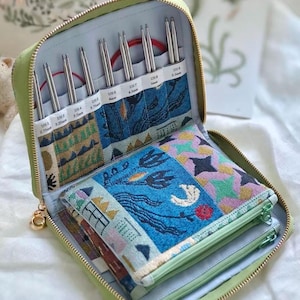 Patchwork Handmade Interchangeable Knitting Needle Case | Gift for Knitters
