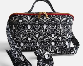 Bolsa para proyectos de tejido Ghostcore / Organizador de hilo hecho a mano / Bolsa para proyectos de ganchillo en proceso