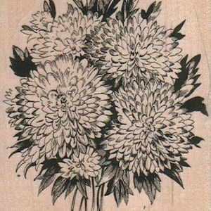 Carimbo de borracha grande buquê de flores 2 3/4 x 3 1/2 (9212/290H.260)