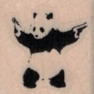 Banksy Stempel - Panda Bär mit Waffen 1 x 1 (19942/1479L) Gangster Panda Stempel