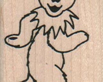 Grateful Dead Bear Walking Rubber Stamp 1 1/2 x 2 (8132/708L)