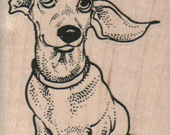 Dog Ears Flying Rubber Stamp 2 1/4 x 3 1/4 (5242/507F) Weiner Dog Dachshund Dog