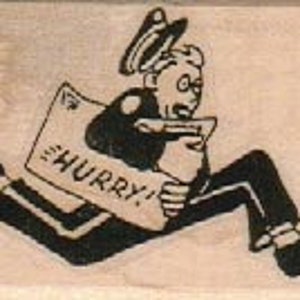 Pieczątka gumowa z pośpiechem Listonosz 1 1/2 x 2 (6094/570J.316) Listonosz biegnący Rush Mail
