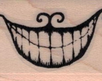 Cheshire Cat Smile Sello de goma 1 x 1 1/2 (19904/1476) Alicia en el país de las maravillas a través del espejo
