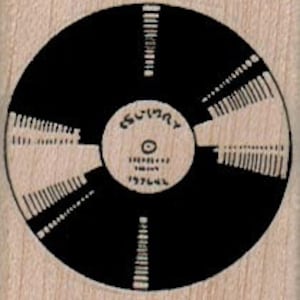 Record gezicht op 1 1/2 x 1 1/2 rubberstempel muziekstempel 45 Record Retro stempel platenspeler 12984/901E