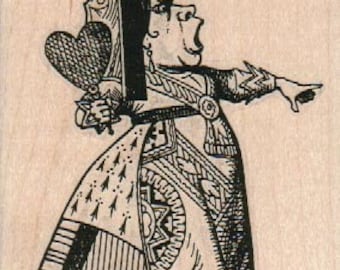 Sello de goma de la reina de corazones 2 x 3 (14260/1152F) Alicia en el país de las maravillas a través del espejo