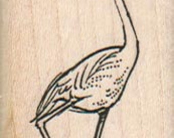 Flamingo Walking  Rubber Stamp 1 1/4 x 2 1/4 (14554/1195)