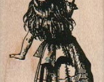 Alice Reaching Rubber Stamp 1 3/4 x 3 (12681/1161F) Alice In Wonderland Through the Looking Glass