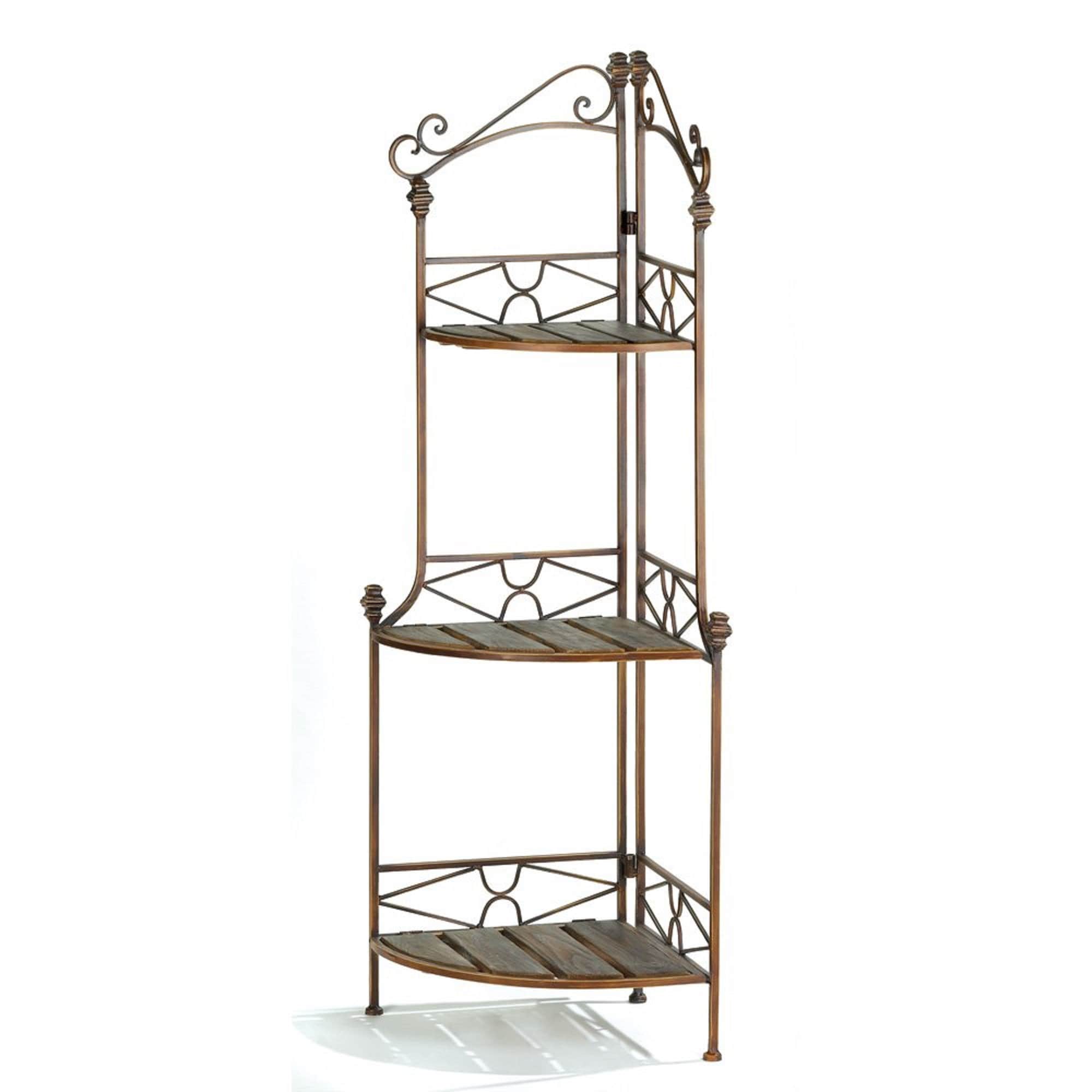 Rustic Corner Bakers Rack Etsy