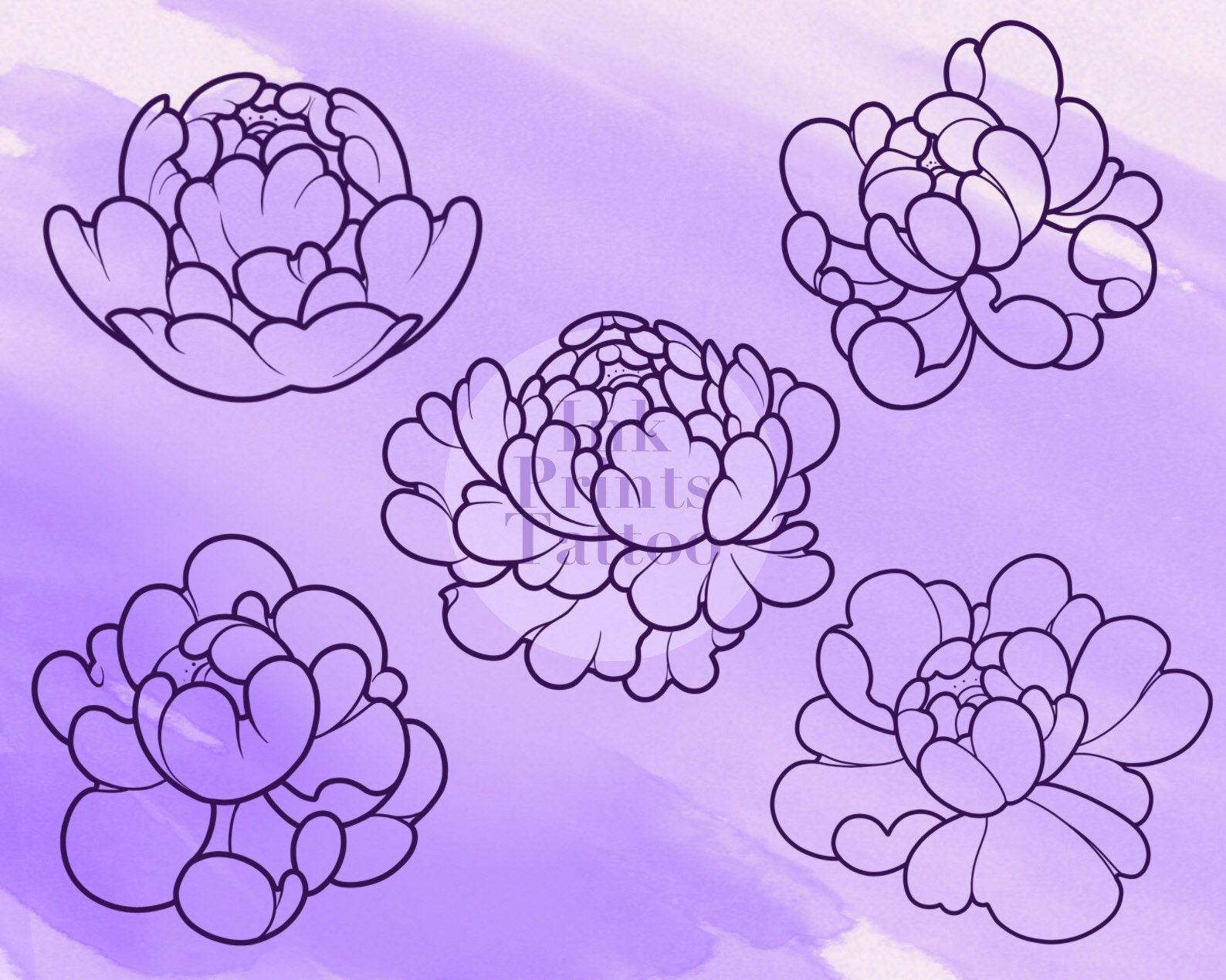 40 Procreate Tattoo Stamp Procreate Flower Flowers And Etsy