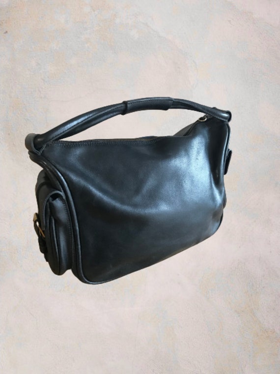 Vintage 90s Miu Miu by Prada Black Leather Circle