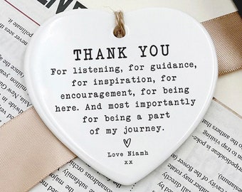 Personalised Thank You Gift, Thank You Keepsake, Thank You Present, Gift To Say Thank You, Ceramic Heart Keepsake, Gift For Friend, Thankful