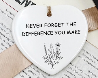 Thank You Gift, Never Forget The Difference You Make, Personalized Graduation Gift, Teacher Appreciation, Thank You, You Make A Difference