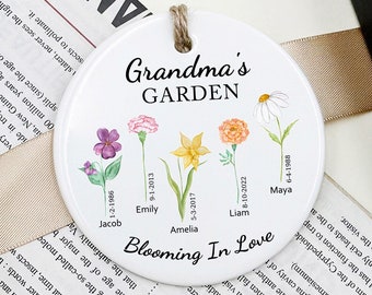 Personalisiertes Gartenandenken, Muttertagsgeschenk, personalisiertes Geburtsblumengeschenk, personalisiertes Geschenk für Sie, Omas Garten, Geschenk für Mama