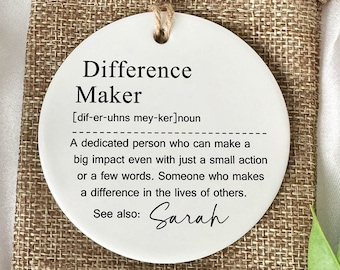 Difference Maker, Personalized Difference Maker Gift, Mentor Appreciation Gift, Leader Gift, Gift for Teacher, Thank You Gift, Leaving Gift