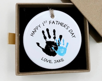 Personalisiertes Geschenk zum 1.Vatertag, Vatertagsgeschenk für neuen Vater mit Handabdruck, Geschenk für Papa, alles Gute zum Vatertag, Geschenk von Tochter