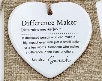 Personalized Difference Maker Gift, Difference Maker, Mentor Appreciation Gift, Leader Gift, Gift for Teacher, Thank You Gift, Leaving Gift