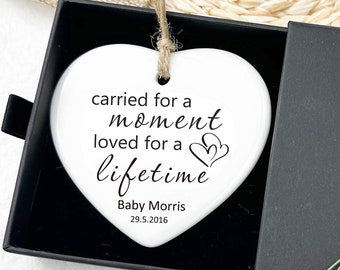 Miscarriage Ornament, Baby Memorial, Infant Loss, Sympathy Gift, Personalized, Carried for a Moment, Personalized Ornament, Leaving Gift