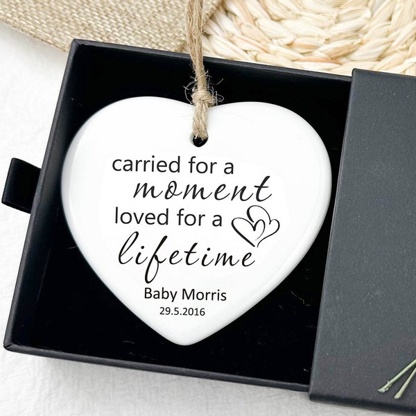 Miscarriage Ornament, Baby Memorial, Infant Loss, Sympathy Gift, Personalized, Carried for a Moment, Personalized Ornament, Leaving Gift