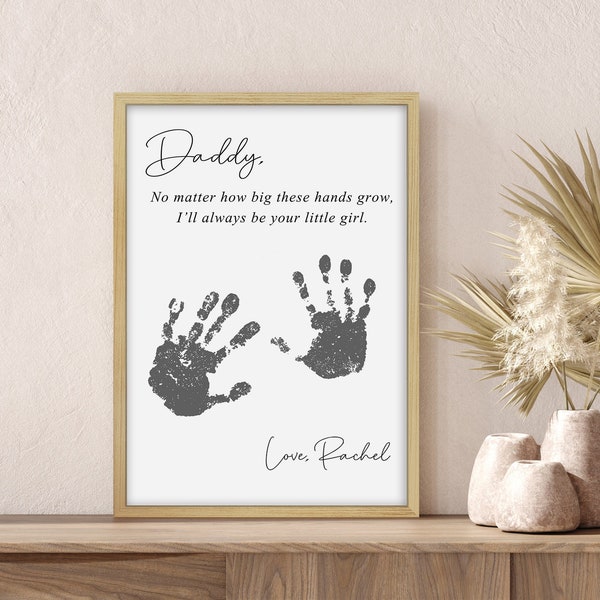 Father’s Day Gift, Father’s Gifts From Kids, DAD,  DIY Handprint Sign, Gifts for Dad, Child’s Handprint Sign, For Grandpa,Gift From Daughter