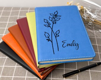 Geburtsblume personalisiertes Journal, Geburtsmonat Blume, Geburtstagsgeschenk, Geburtstags-Notizbuch, benutzerdefiniertes Journal, Geburtstagsgeschenk, Geburtsblumenjournal