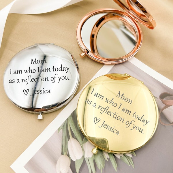 Mother of the Bride Gift, Personalized Compact Mirror, Gift for Mom, Mother of Groom Gift, Pocket Mirror, Wedding Gift, Mother's Day Gift