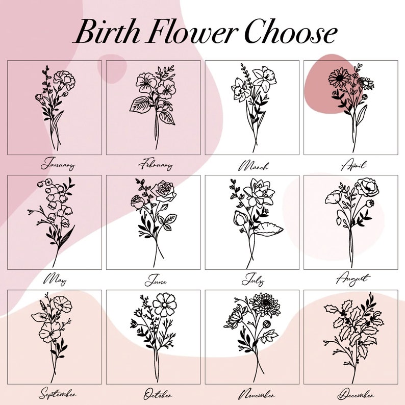 Personalized Flower Compact Mirror, Bridesmaid Gift, Custom Name Pocket Mirror, Wedding Favor,Birthday Gift,Birth Month Flower Makeup Mirror image 3