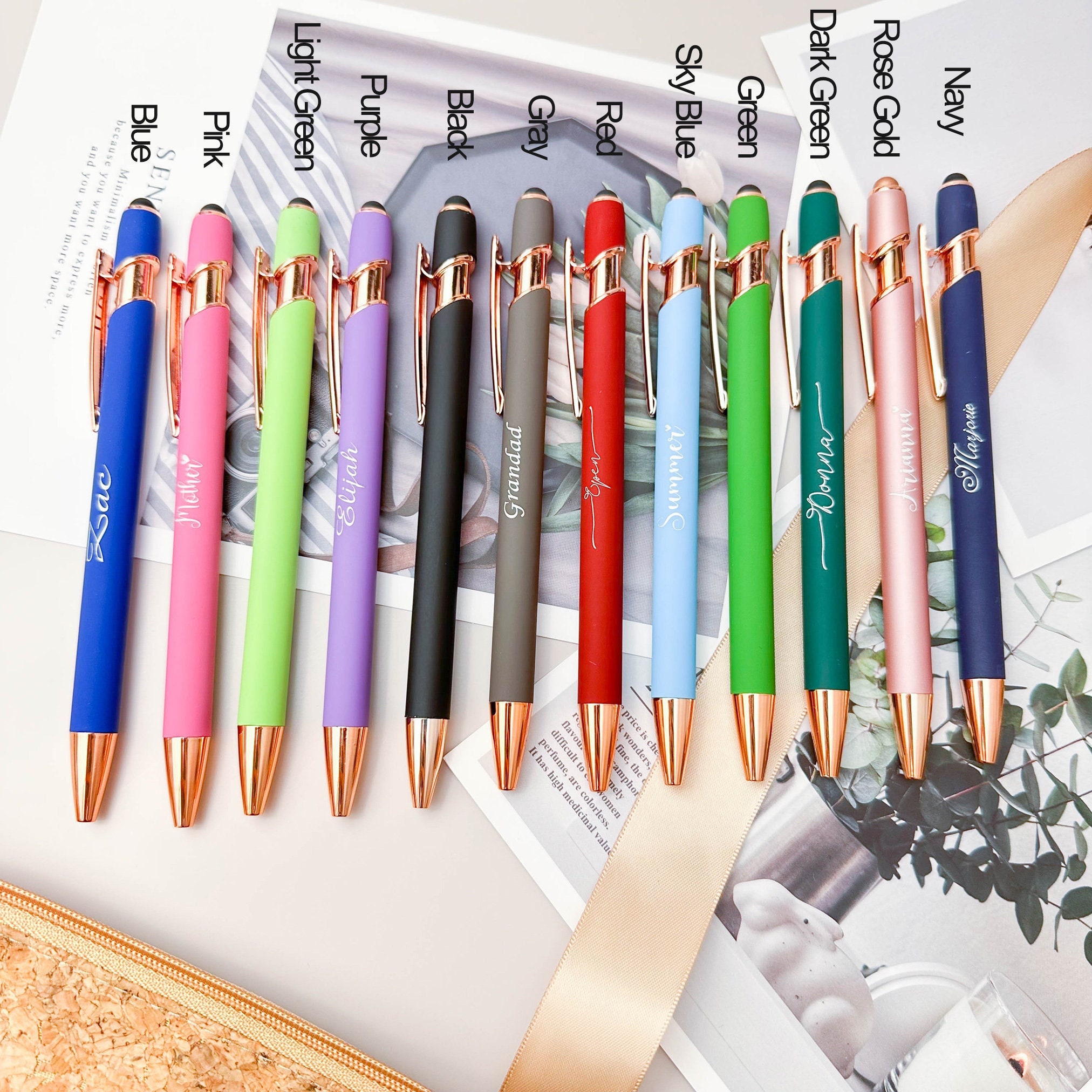 Seajan 60 Pcs Wedding Pens Bulk Bridal Shower Pens Ballpoint Pen Metal  Twist Black Ink 1