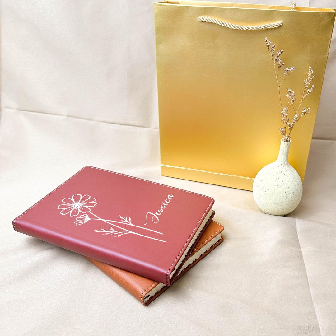 Personalized Name Journal Birth Flower Name Journalgratitude - Etsy